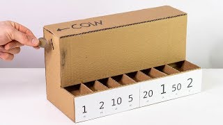 Selfmade Coin Sorting Machine from Cardboard - DIY