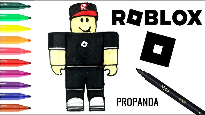 Como DESENHAR o NOOB do ROBLOX - Como DIBUJAR a NOOB de ROBLOX