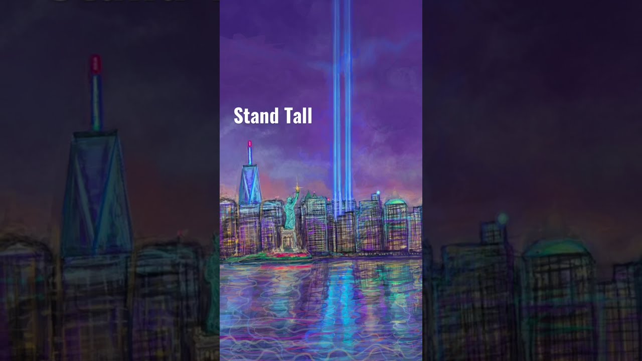 Drawing New York Skyline 20 Year Twin Towers Anniversary