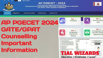 AP PGECET 2024 GATE/GPAT Counselling | AP PGECET Counselling Information | AP PGECET 2024