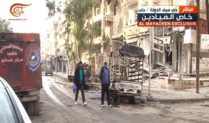 كاميرا الميادين في أحياء حلب بعد التحرير