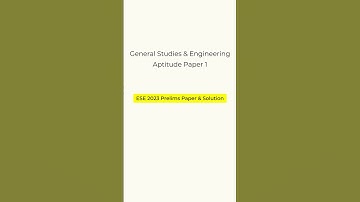 UPSC ESE 2023 Prelims Answer Key | General Studies & Engineering Aptitude Paper 1 #shorts