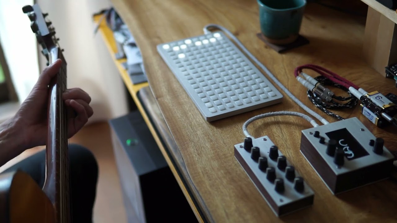 monome norns oooooo script w/ acoustic guitar