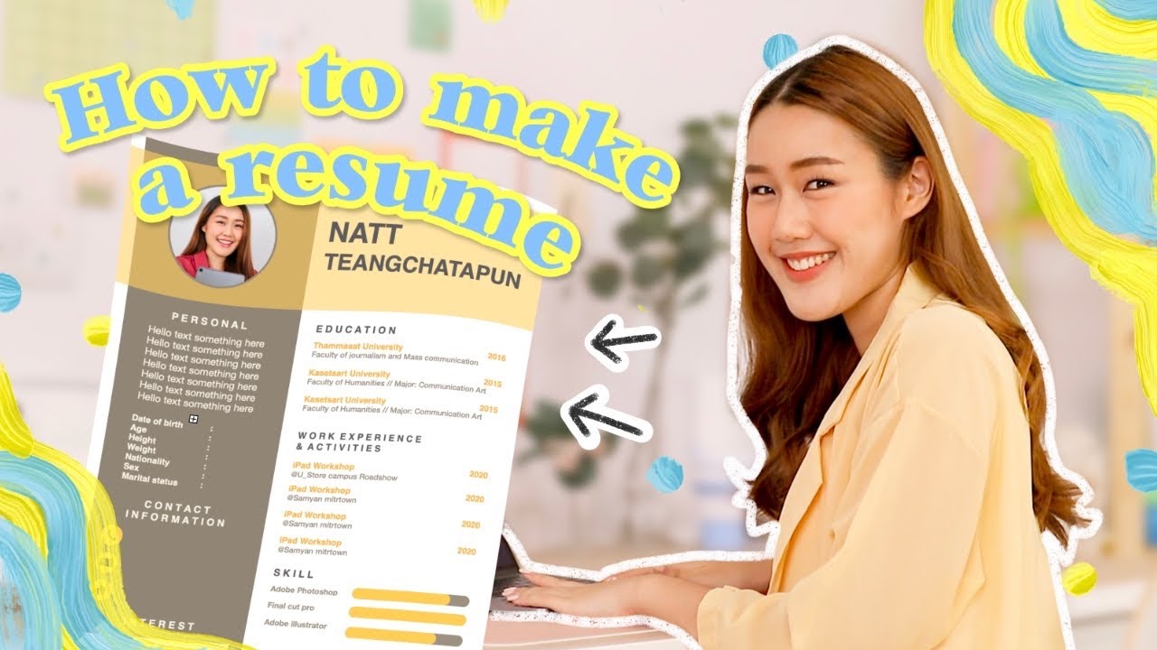 ประวัติส่วนตัว resume  New  มือใหม่หัดทำ Resume✏️มีองค์ประกอบอะไรบ้าง?+วิธีทำง่ายและดูดี l Peanut Butter