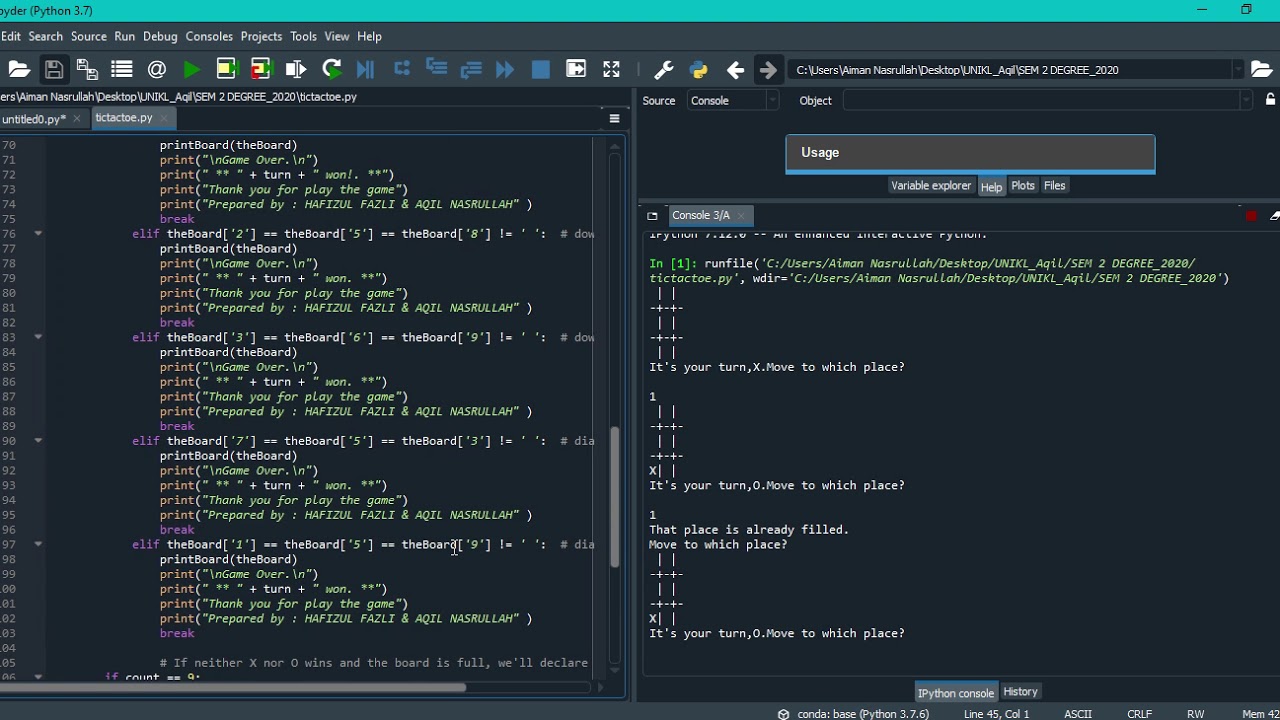 Python Presentation ( FINAL PROJECT " TIC TAC TOE" ) - YouTube
