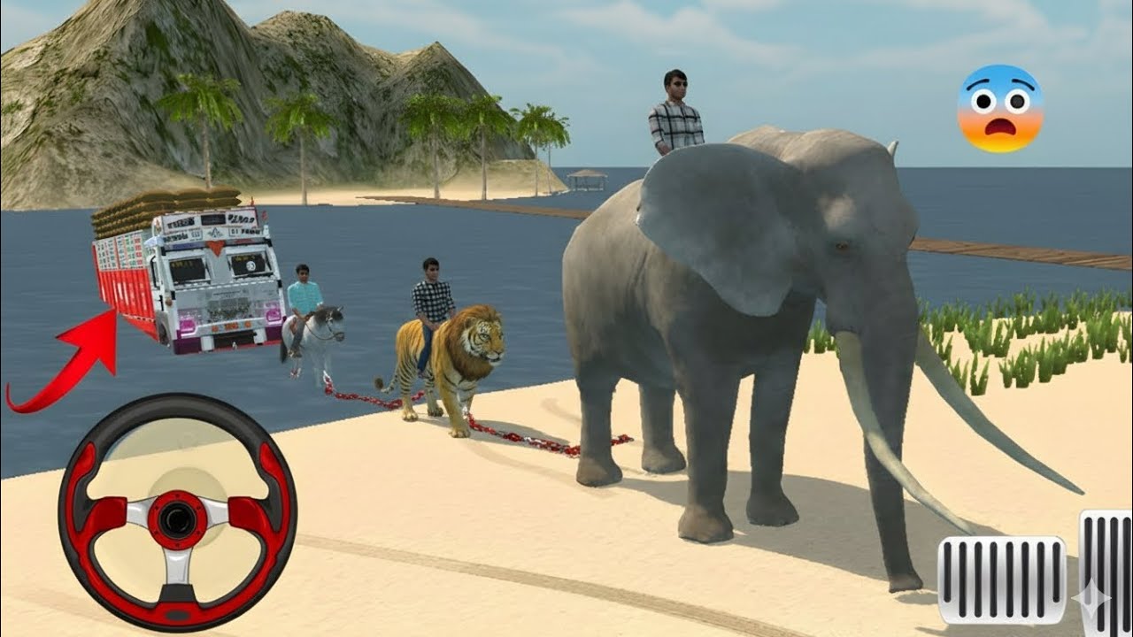 Elephant 🐘 Tiger 🐅 Horse 🐎 Gehare Pani Me Fase Truck ko Nikal Pahele Ya Nahi ? Challenge Animal Game