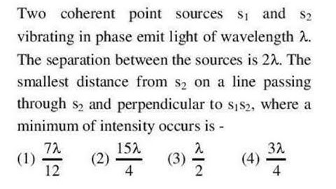 Two coherent point sources s1 and s2 seperated by a distance