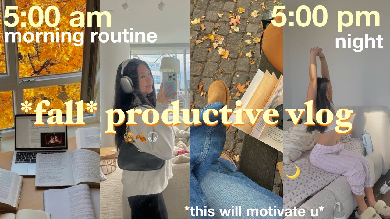 let's get motivated! 🍂 5am morning routine as a med student, productive days, study vlog