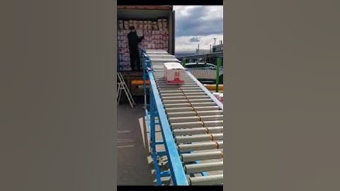 Telescopic gravity roller conveyor unloading conveyor for container truck#conveyor