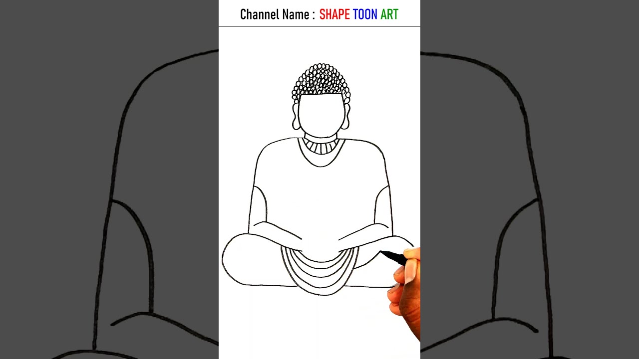 Lord Buddha drawing easy - 