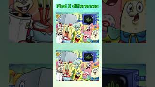 🔍 Find 3 Differences | SpongeBob Challenge 🧽✨
