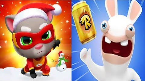 Talking Tom Hero Dash vs Rabbids Crazy Rush GAMEPLAY