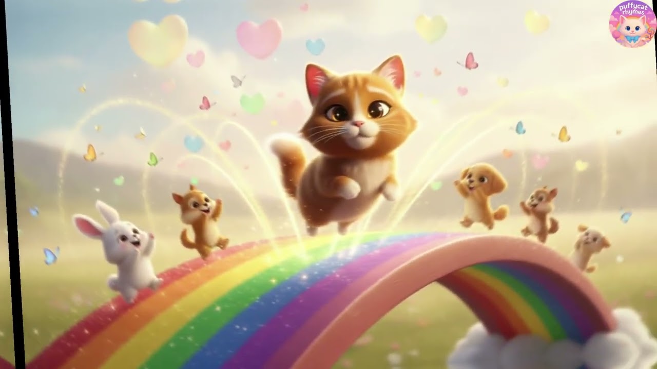 🚂🌈 Puffy Cat: Color Train Ride! + More Nursery Rhymes Rainbow Express, Counting & Learning Mega-Mix!