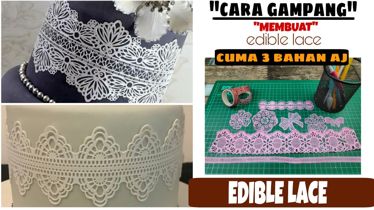 EDIBLE LACE TUTORIAL cara gampang membuat edible lace YouTube