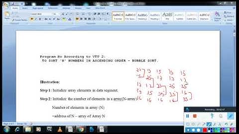 VTU/4THSEM/CSE/ISE/MICROPROCESSORS AND MICRO CONTROLLERS LAB /BUBLE SORT PRG 2