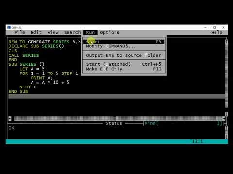 Qbasic program to generate 5, 55, 555, 5555, 55555 using sub procedure
