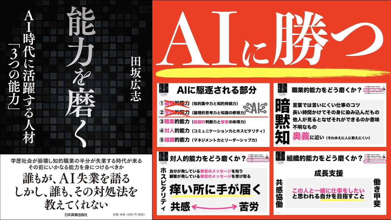 これだっ 能力を磨く Ai時代に活躍する人材 3つの能力 田坂広志 歴代最高傑作の本です Youtube これだっ 能力を磨く Ai時代に活躍する人材 3つの能力 田坂広志 歴代最高傑作の本です Youtube