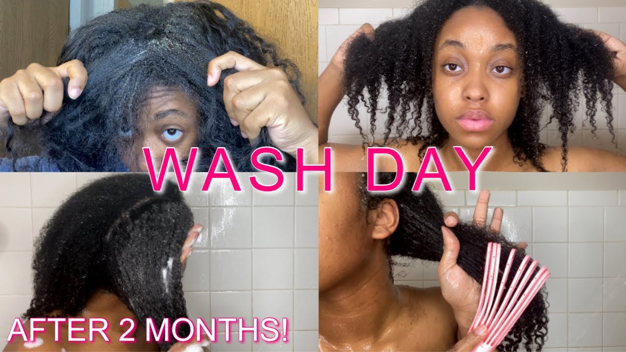 Washing My Hair After 2 MONTHS | Quick Wash Day Routine For Natural ...