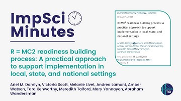 ImpSci Minutes: R = MC2 readiness building process: A practical approach to support...