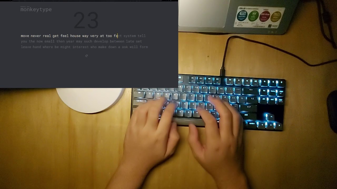 Touch typing practice 1 month ish progress monkeytype youtube