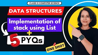 Data Structure STACK using LIST | QUESTIONS | PYQs | CBSE Class 12 Computer Science | HINDI