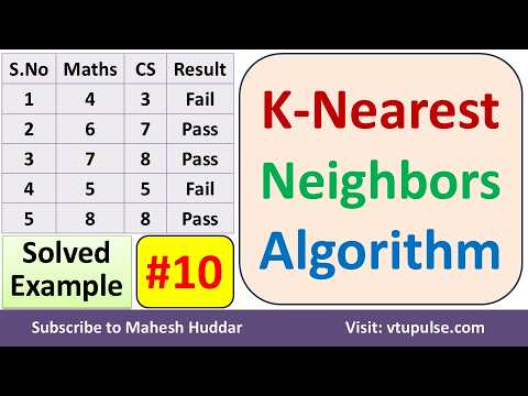 10. KNN Algorithm Solved Example Classify Maths=6, CS=8 K=3  Machine Learning by Vidya Mahesh Huddar