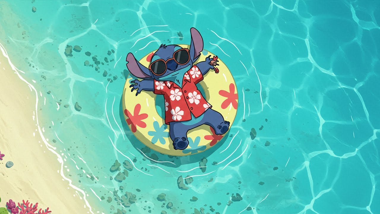 Sticth Floating Stitch Floating in Peaceful Waters 🌊 Relaxing Lofi Vibes for Study ...