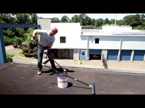 How to Apply Rubberized Roof Coating on flat roof - Karnak 229 AR Elastomeric - black