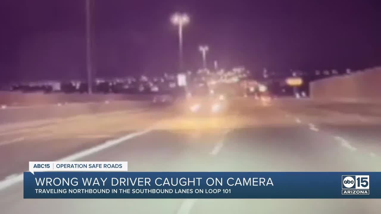 Dash camera captures close call with wrong-way driver on Loop 101 - YouTube