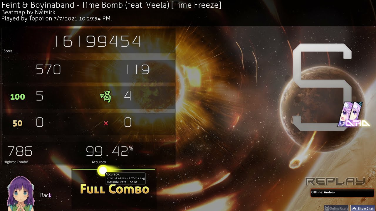osu! #1 607pp | Time Bomb (feat. Veela) by Feint & Boyinaband [Time Freeze] +HDDT