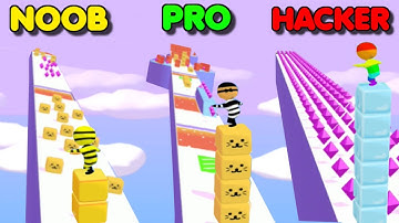 Cube Surfer!:  NOOB vs PRO vs HACKER – Which one are you? | Gameplay #1 (Android & iOS Game)