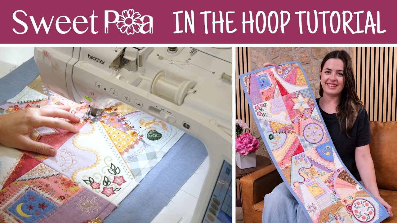 Crazy Patchwork Runner Machine Embroidery Design
