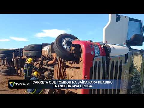 Carreta que tombou na saída para Peabiru, transportava droga