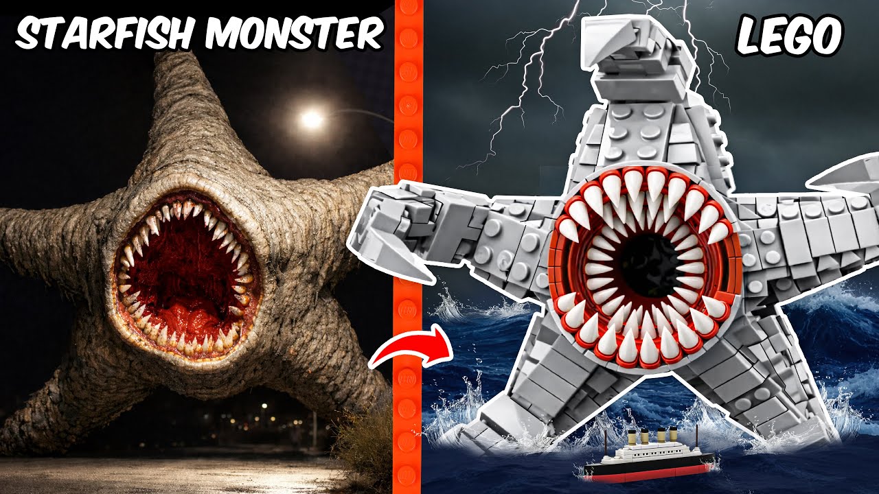 LEGO Horror: Recreating STARFISH MONSTER Destroying BIKINI BOTTOM! | AM Bricks Galaxy