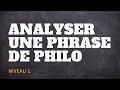 Mthode de philo  comment analyser une phrase  niveau 1