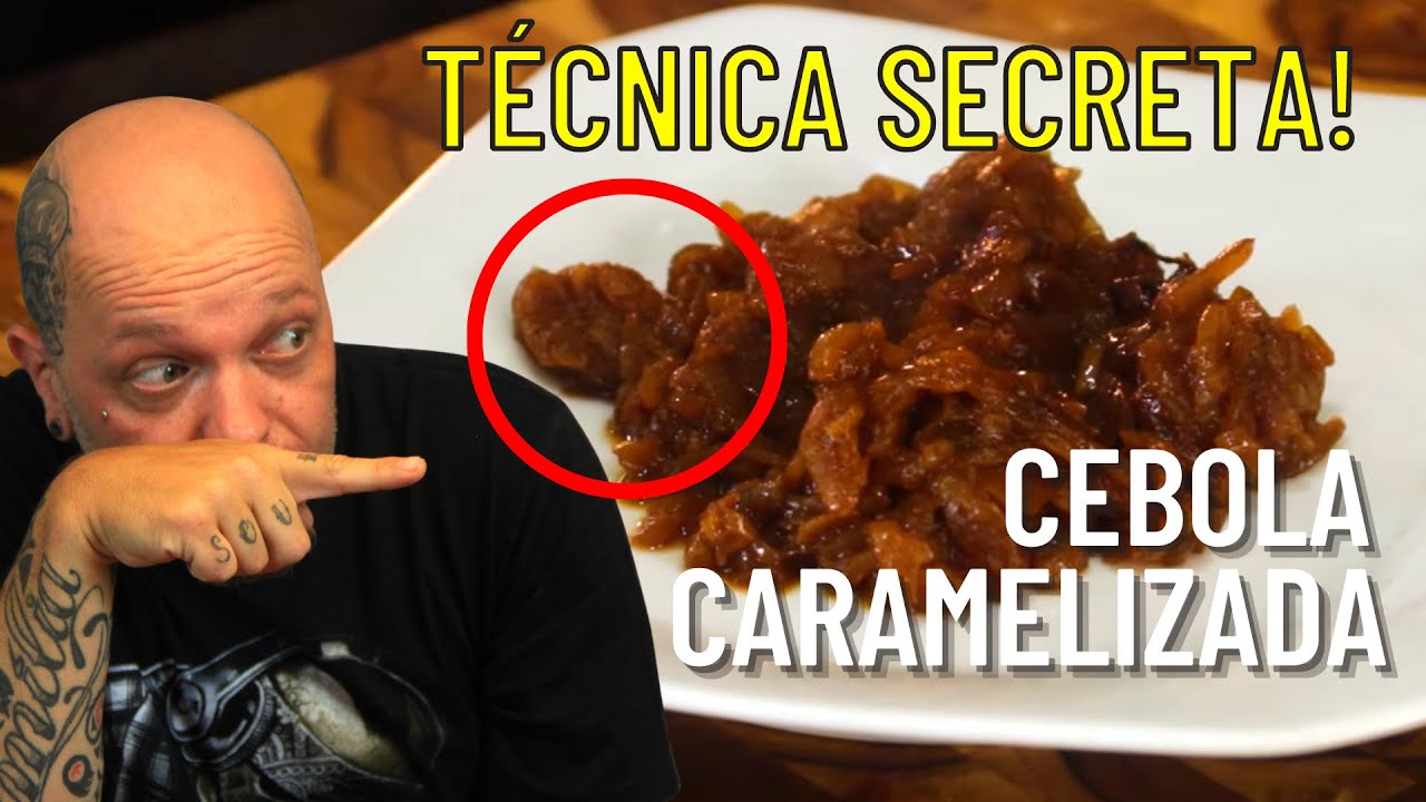 Como fazer Cebola Caramelizada PARA HAMBURGUER  RÁPIDO 😮(Técnica Secreta!)