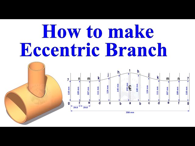 How to layout an eccentric pipe branch class=
