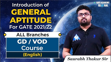 Introduction of General Aptitude by Saurabh Thakur Sir | GD/VOD Course | All Branches