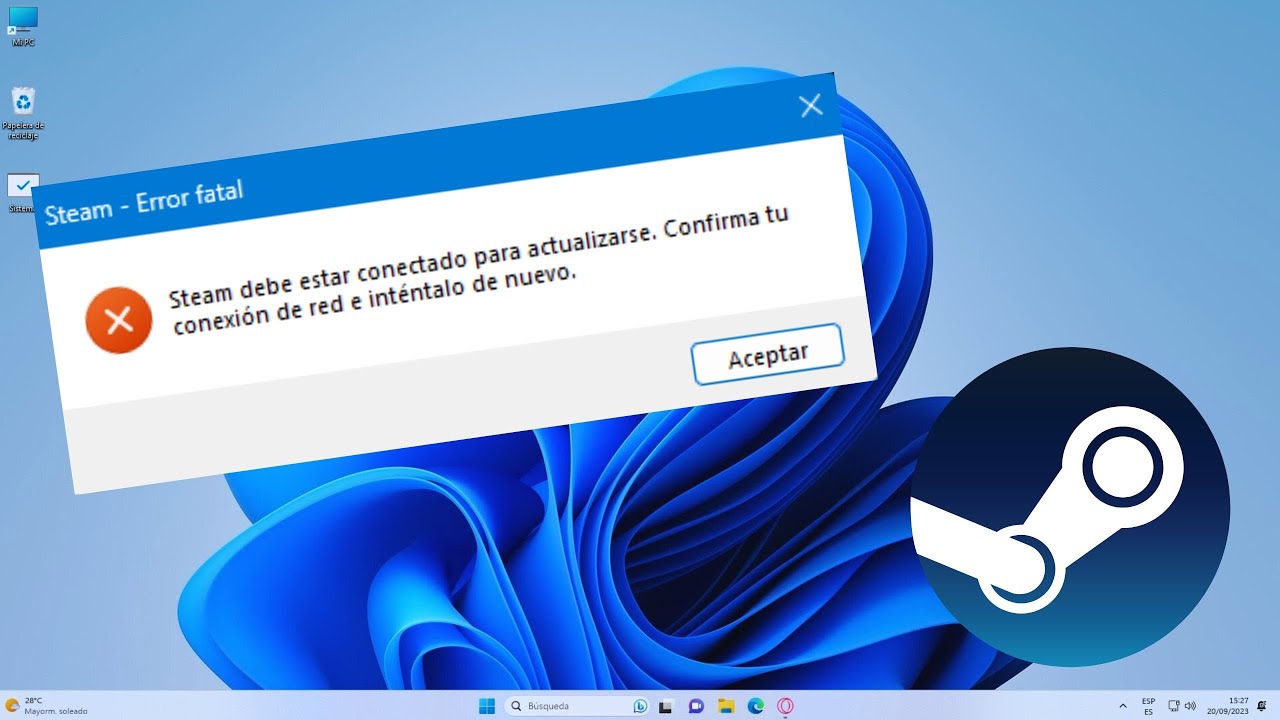 Steam debe estar conectado para actualizarse Confirma tu conexión de red - Solución error de Steam ✅