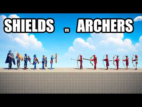 ARCHERS Team vs SHIELDS Team - Totally Accurate Battle Simulator