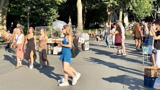 🇺🇸Live in NYC(08.04.2022): Parks and Recreations in Manhattan(Hot Summer Day🥵 - 92F)