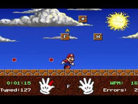 Mario Teaches Typing Gameplay