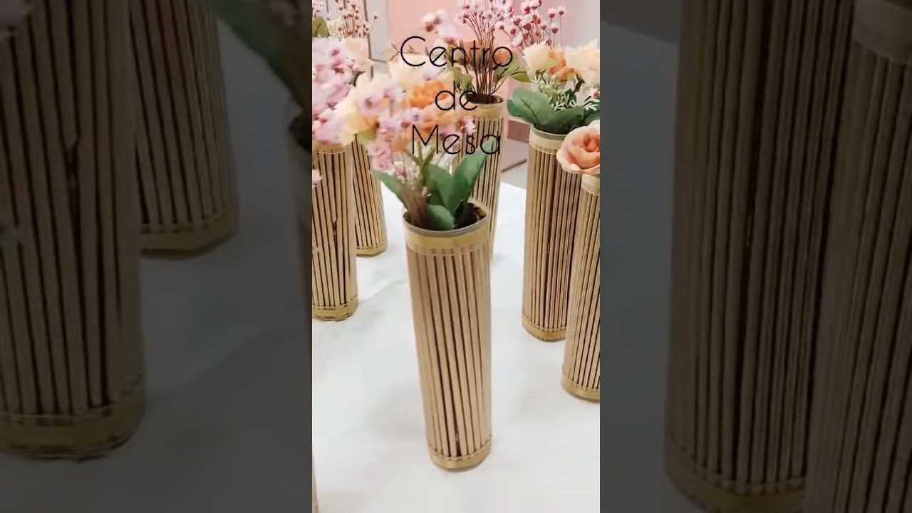 Centro de Mesa feito com rolo-me papel  manteiga. Decoração de Festas  #decoration #wedding #flores