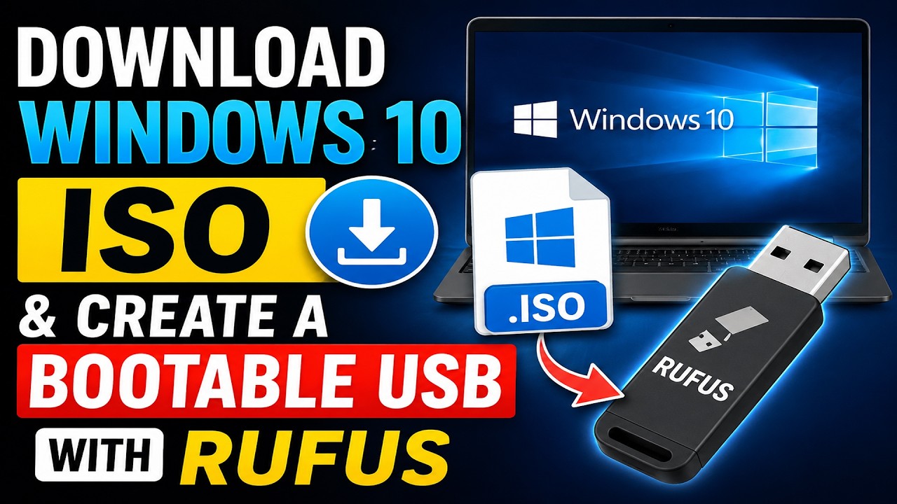 How to Download Windows 10 ISO & Create a Bootable USB with Rufus - YouTube