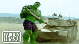 Hulk Smashes The Military's Tanks | The Hulk (2003) | Family Flicks