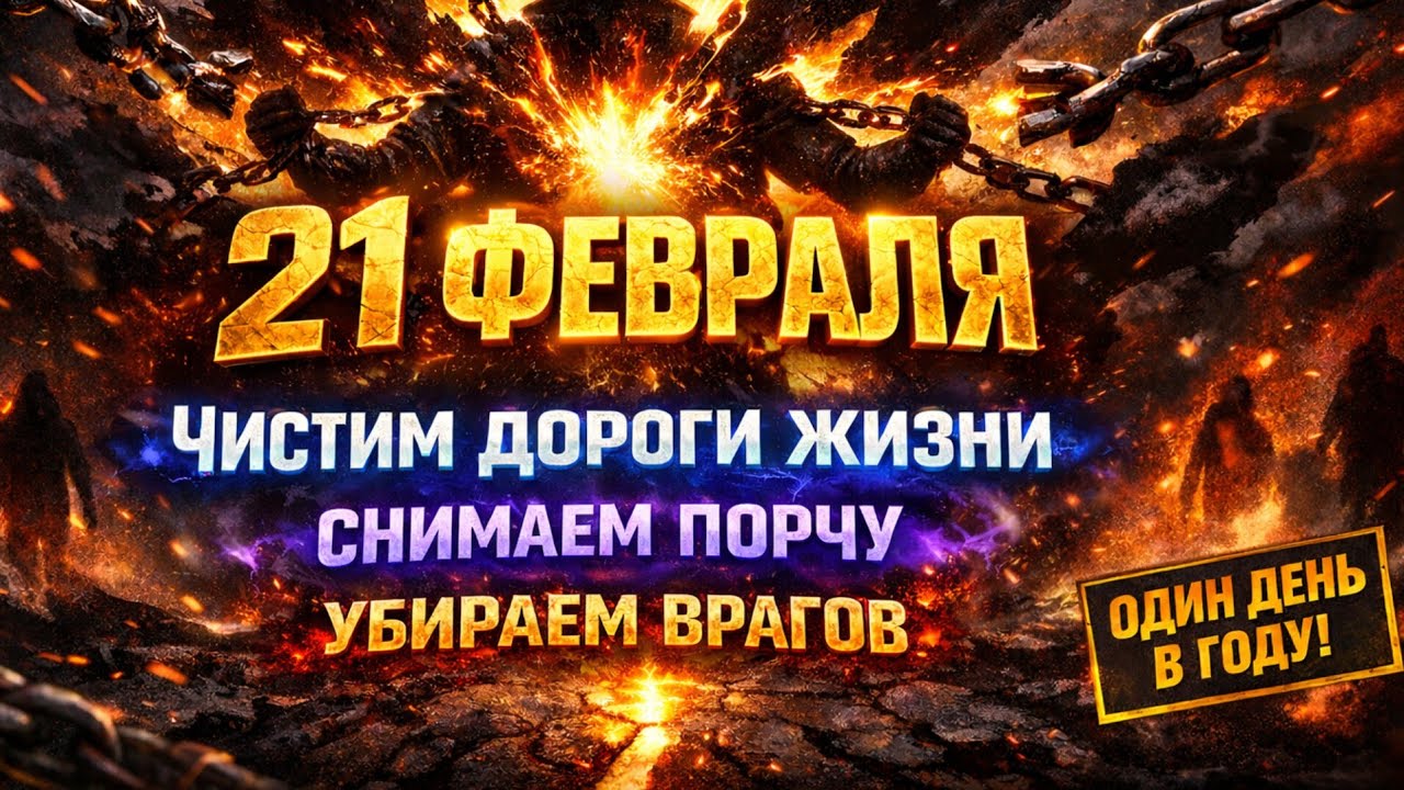21 Февраля,  1 раз в Год, снимаем порчу, восстанавливаем энергию жизни.