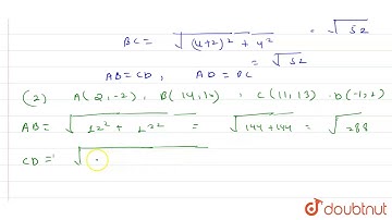 Show that the following points are the vertices of a rectangle. (i) A(-4, -1), B(-2, -4)