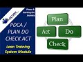 Pdcaplan do check act  8 of 36 lean training system module phase 3