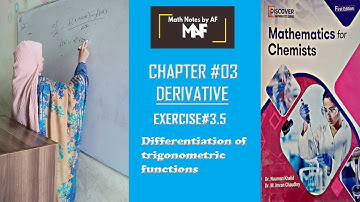Exercises# 3.5| Differentiation of trigonometric functions| (Mathematics for Chemists)| Urdu
