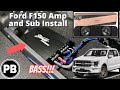 2021  2024 ford f150 amp and sub install to factory radio nonbo